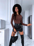 Long Sleeve Bodysuit "BASIC" - CHOCO